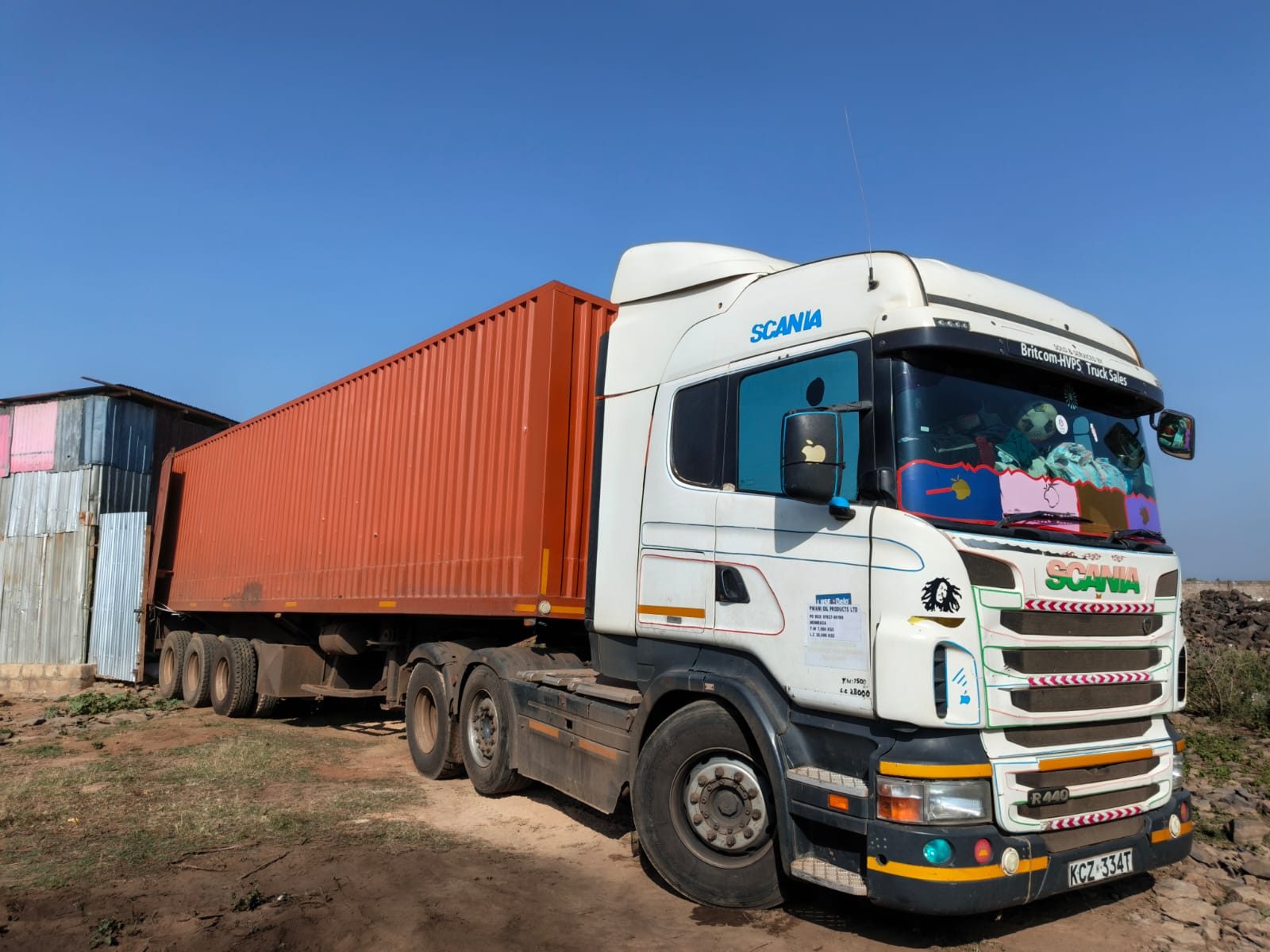Delivering briquettes by truck